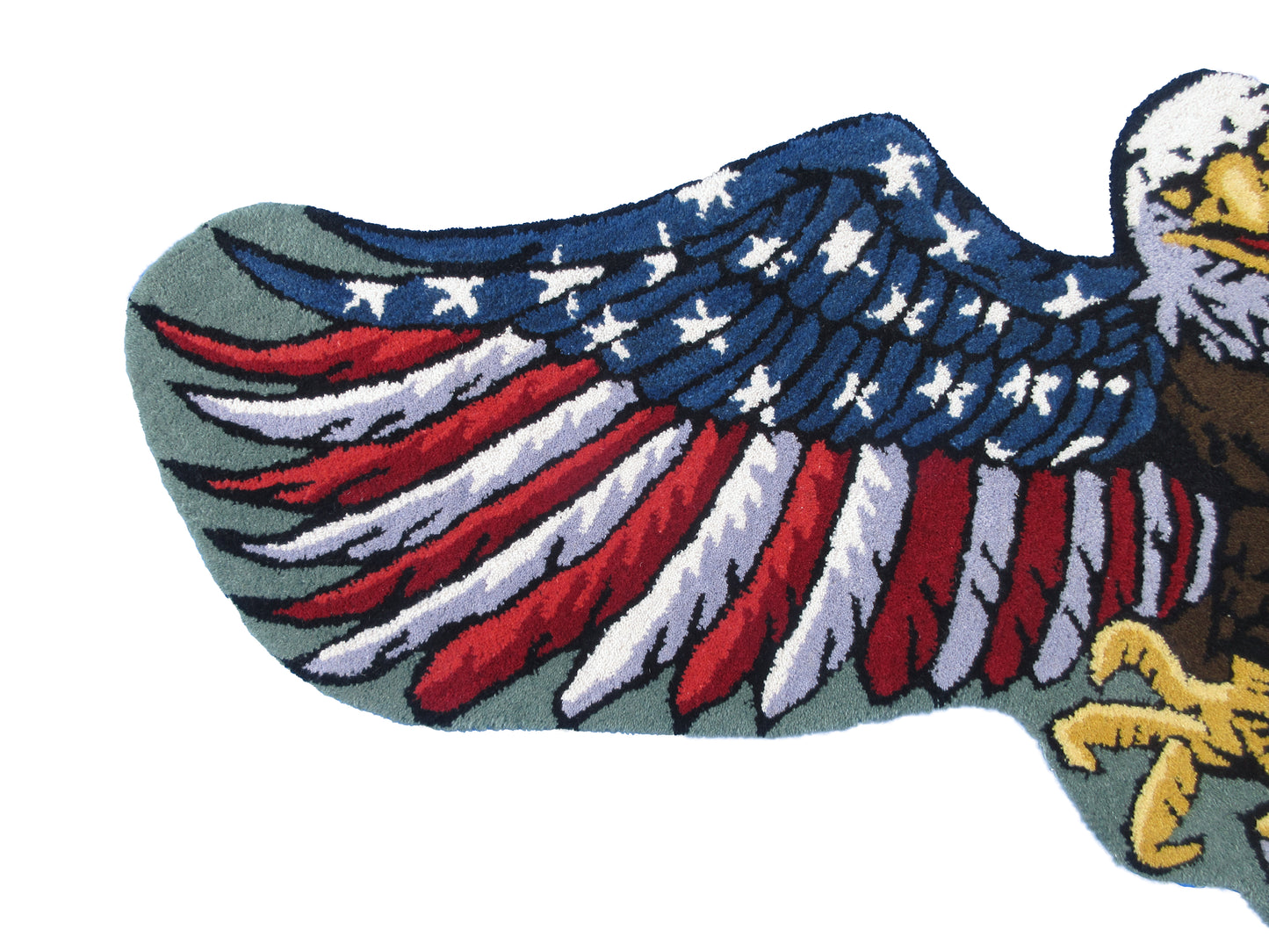 Mighty American Eagle Shaped Rug Hand-Tufted 3x5 ft Patriotic Decor