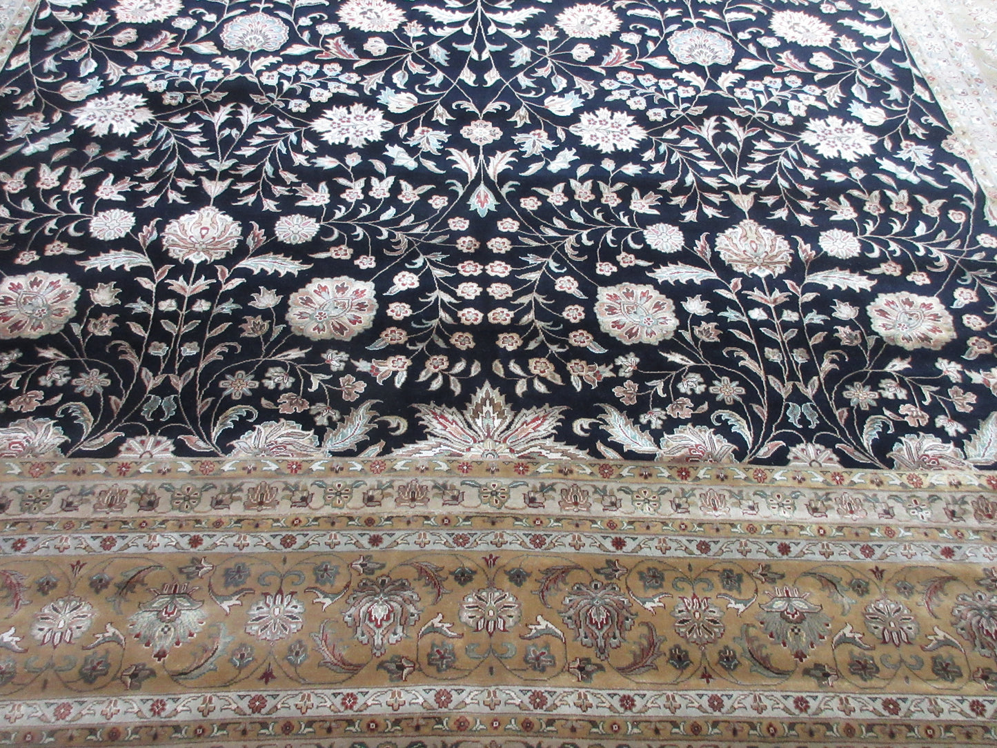 Rare Hand Knotted Pure Silk Rug 18x12 ft | Persian Floral Design | Ultra Luxurious, One-of-a-Kind Carpet