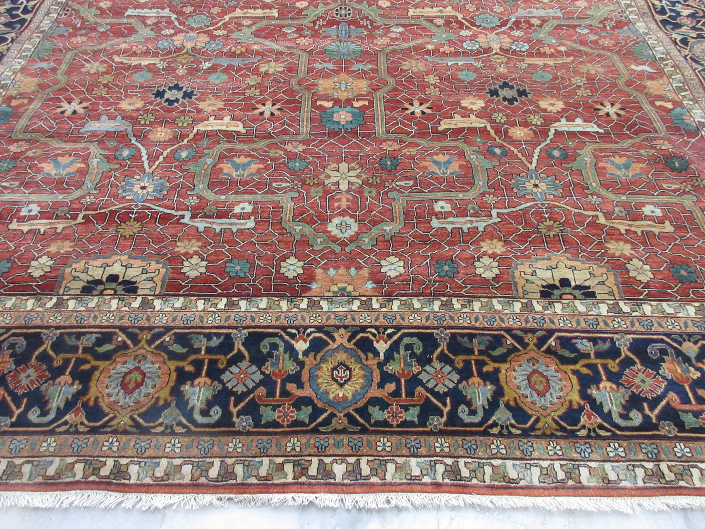 Oversize Persian Herati Rug - 12x15 Feet Area Rug | Luxurious Hand-Knotted Traditional Area Rugs