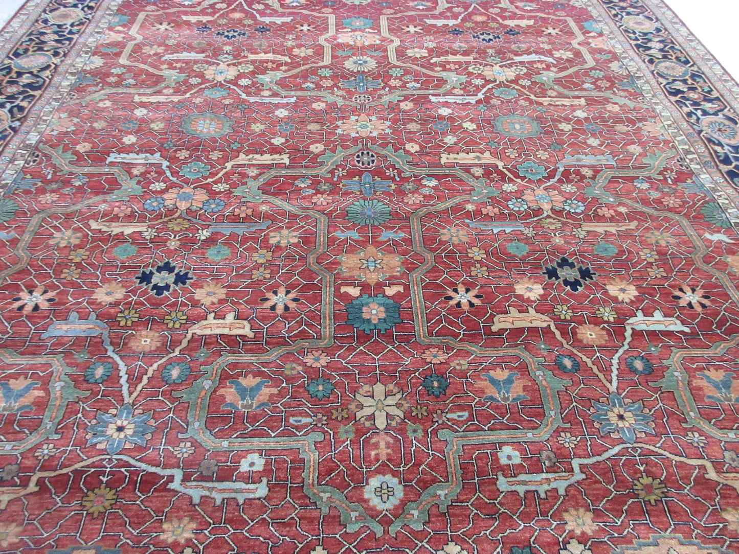 Oversize Persian Herati Rug - 12x15 Feet Area Rug | Luxurious Hand-Knotted Traditional Area Rugs