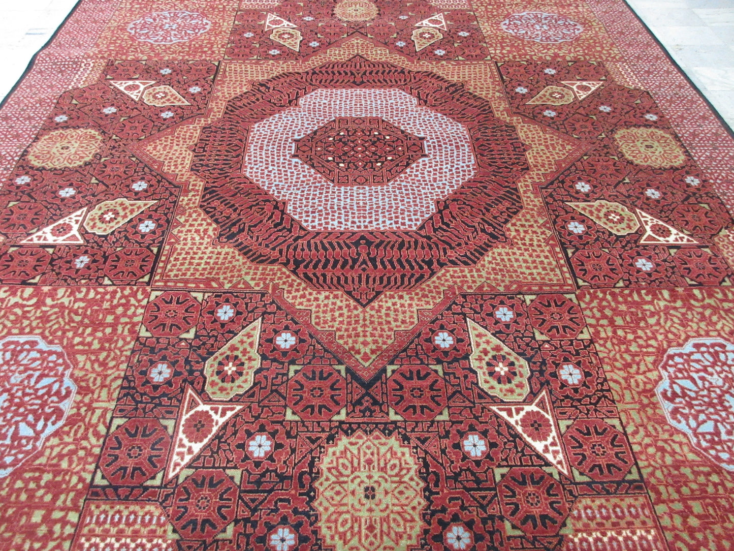 10x14 Large Hand-Knotted Rust | Red Oriental Area Rug - Geometric Persian Design Area Rug