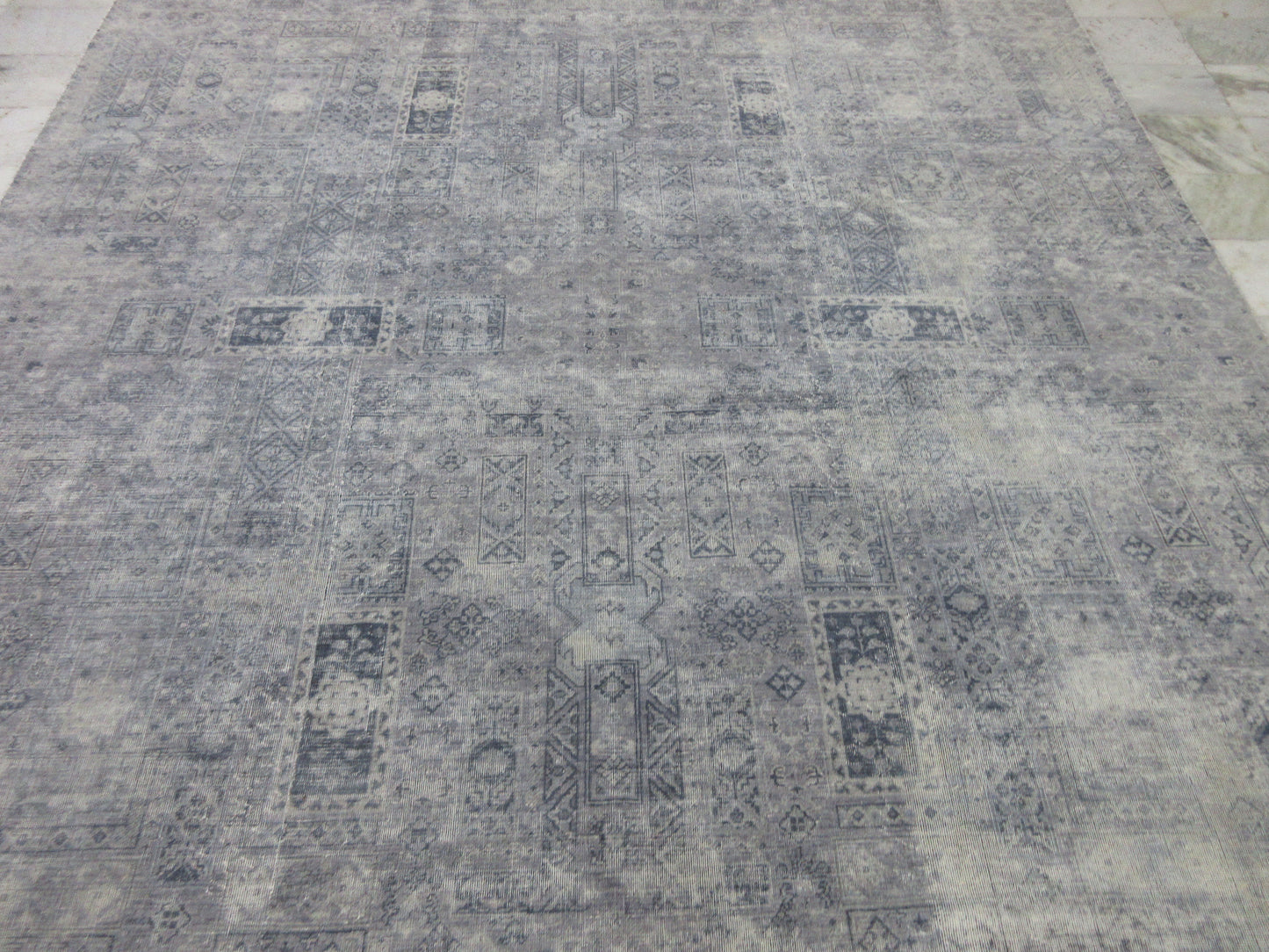 Vintage 10x8ft Handmade Oriental Area Rug, Distressed Grey Area Carpet – Unique Design