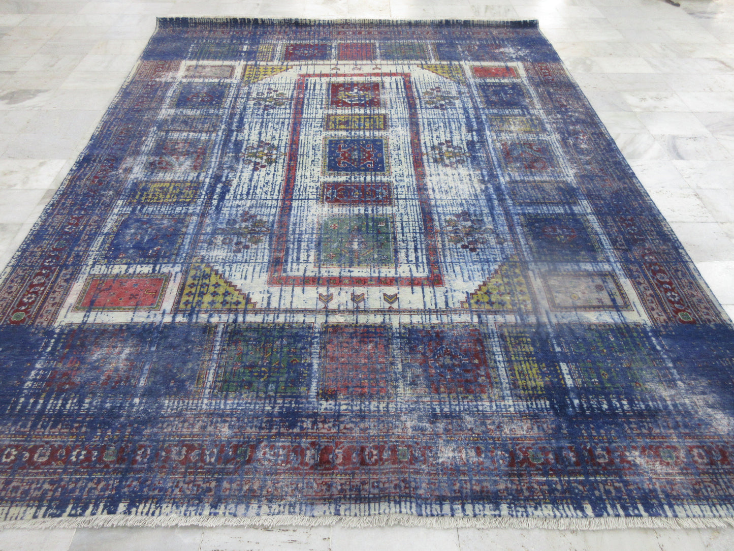 Hand-Knotted 10x8 Feet Modern Abstract Area Rug - Living Room & Any Space Carpet