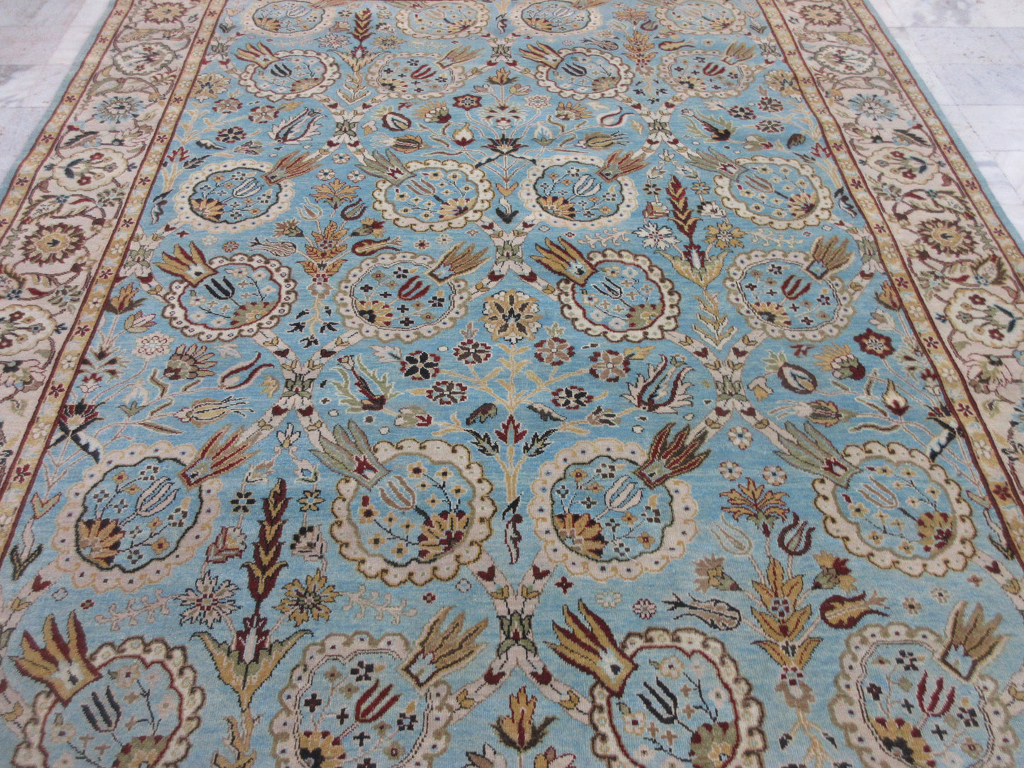 10x8 Feet Hand-Knotted Wool Oriental Area Rug – Afghan Floral Pattern Living Room Carpet