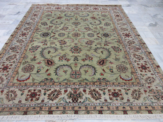 Hand-Knotted 10x8 Feet Traditional Floral Style Wool Area Rug - Persian Design Any Room Rugs