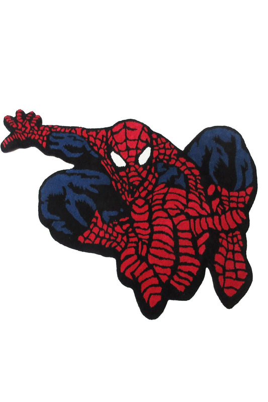 Hand-Tufted Spiderman Rug: 6ft x 4ft, Unique Spider-Man Room Decor Marvel Inspired