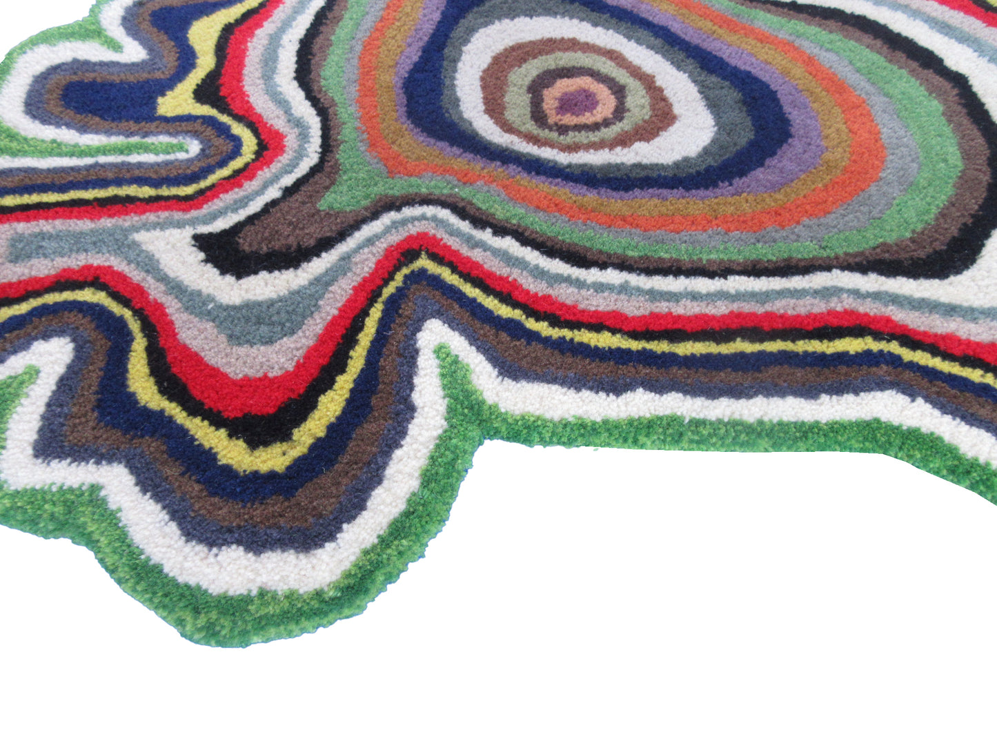 Have one to sell? Sell now Irregular Shaped Hand-Tufted Wool Rug| 3'6ft x 3'6ft Colorful Handmade Throw Rug