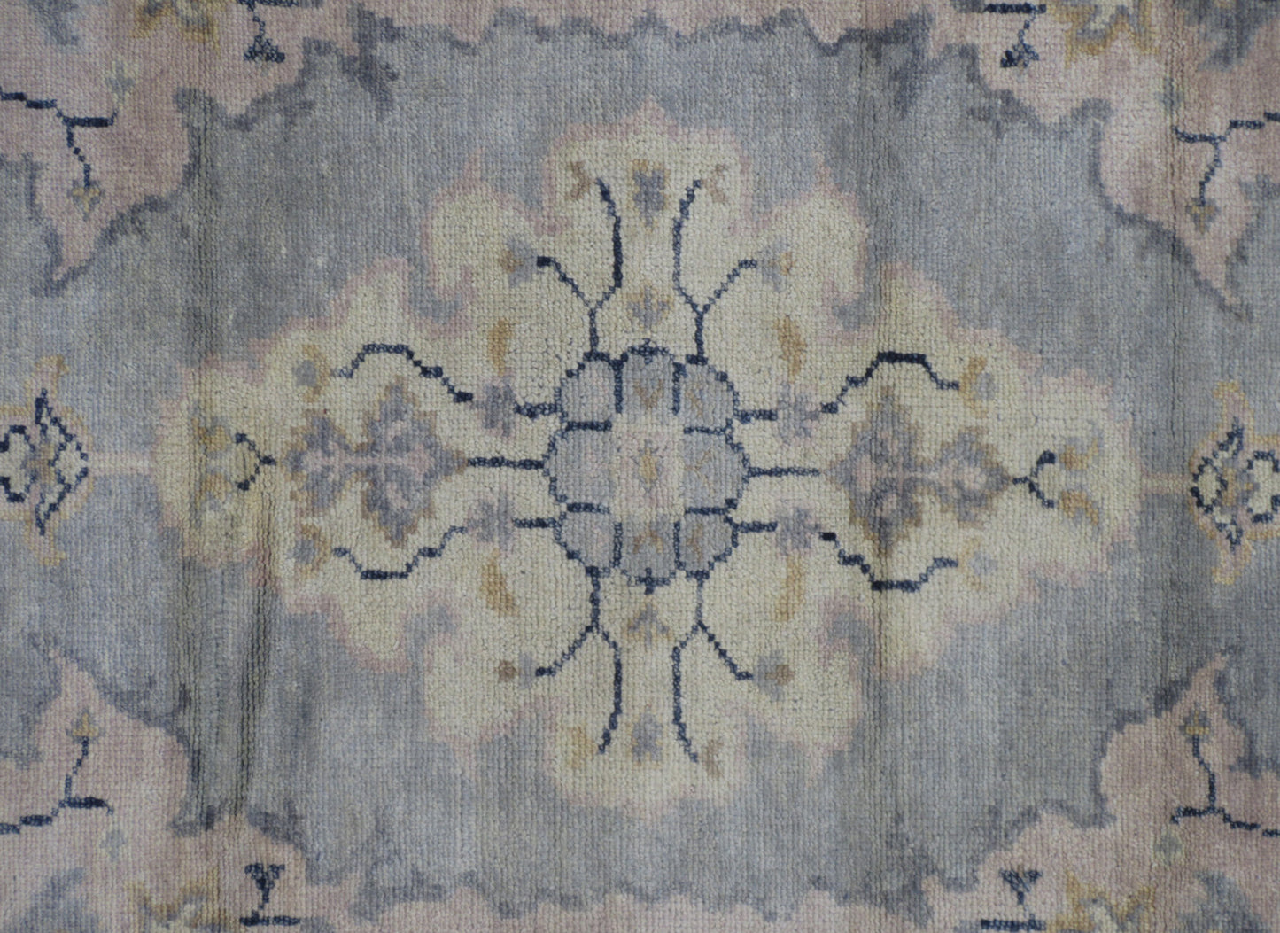 7.9'x4.9' Hand-Knotted Lt. Blue | Lt. Blue Antique Oushak Wool Rug, Traditional Area Carpet