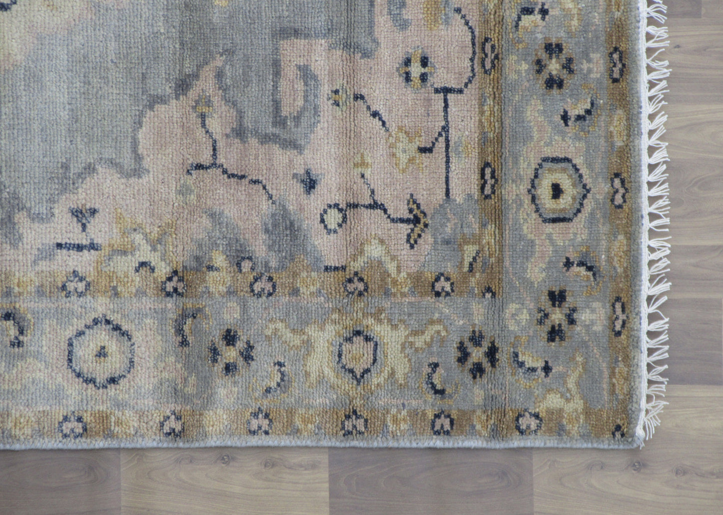 7.9'x4.9' Hand-Knotted Lt. Blue | Lt. Blue Antique Oushak Wool Rug, Traditional Area Carpet