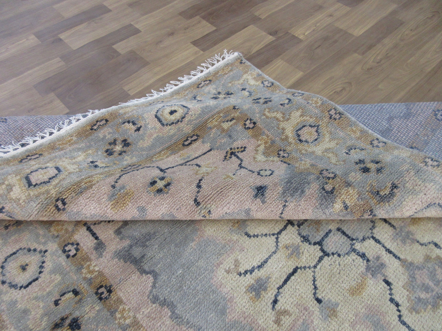 7.9'x4.9' Hand-Knotted Lt. Blue | Lt. Blue Antique Oushak Wool Rug, Traditional Area Carpet