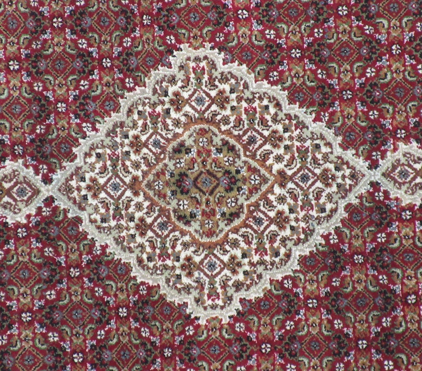 5.2X5 Feet Round Wool Rug, Rust & Ivory Mahi (Fish) - Hand-Knotted Area Rug