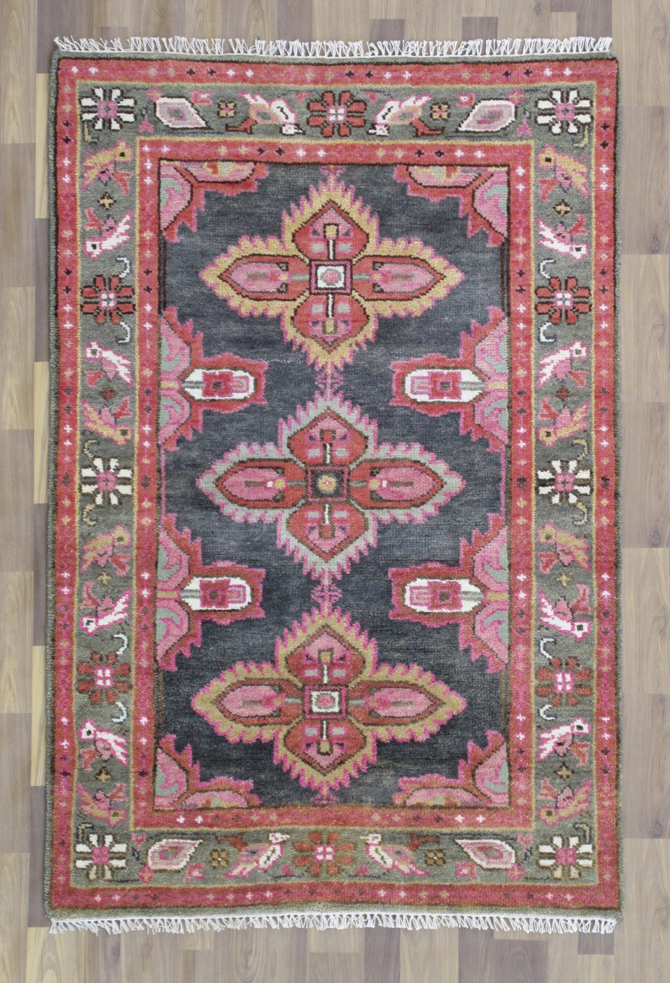 6x4 ft. Area Rug Handmade Traditional Wool, Vintage Medallion Living Room Carpet