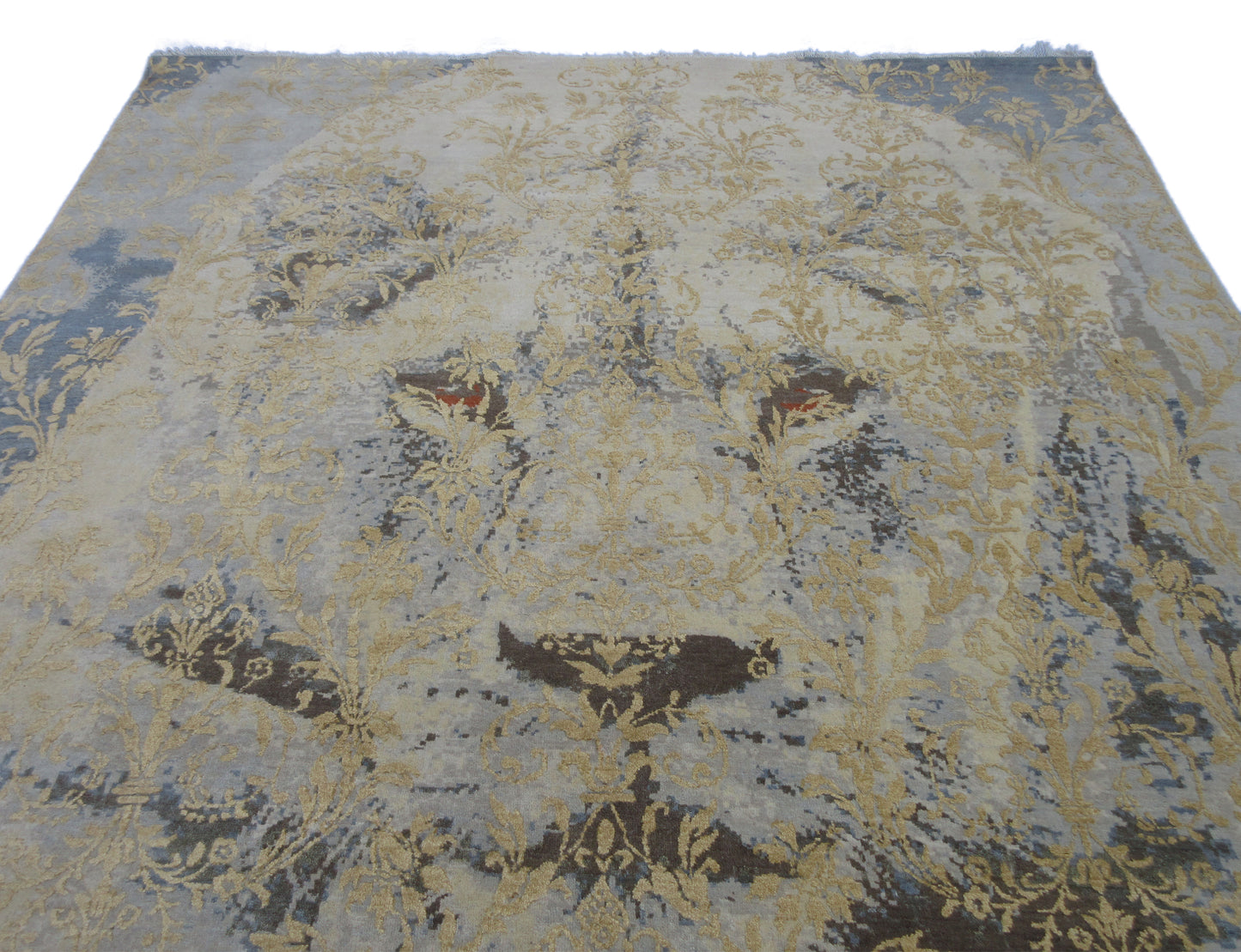 Luxurious 8x10 Silk Lion Handmade Rug – Exquisite Craftsmanship and Elegance