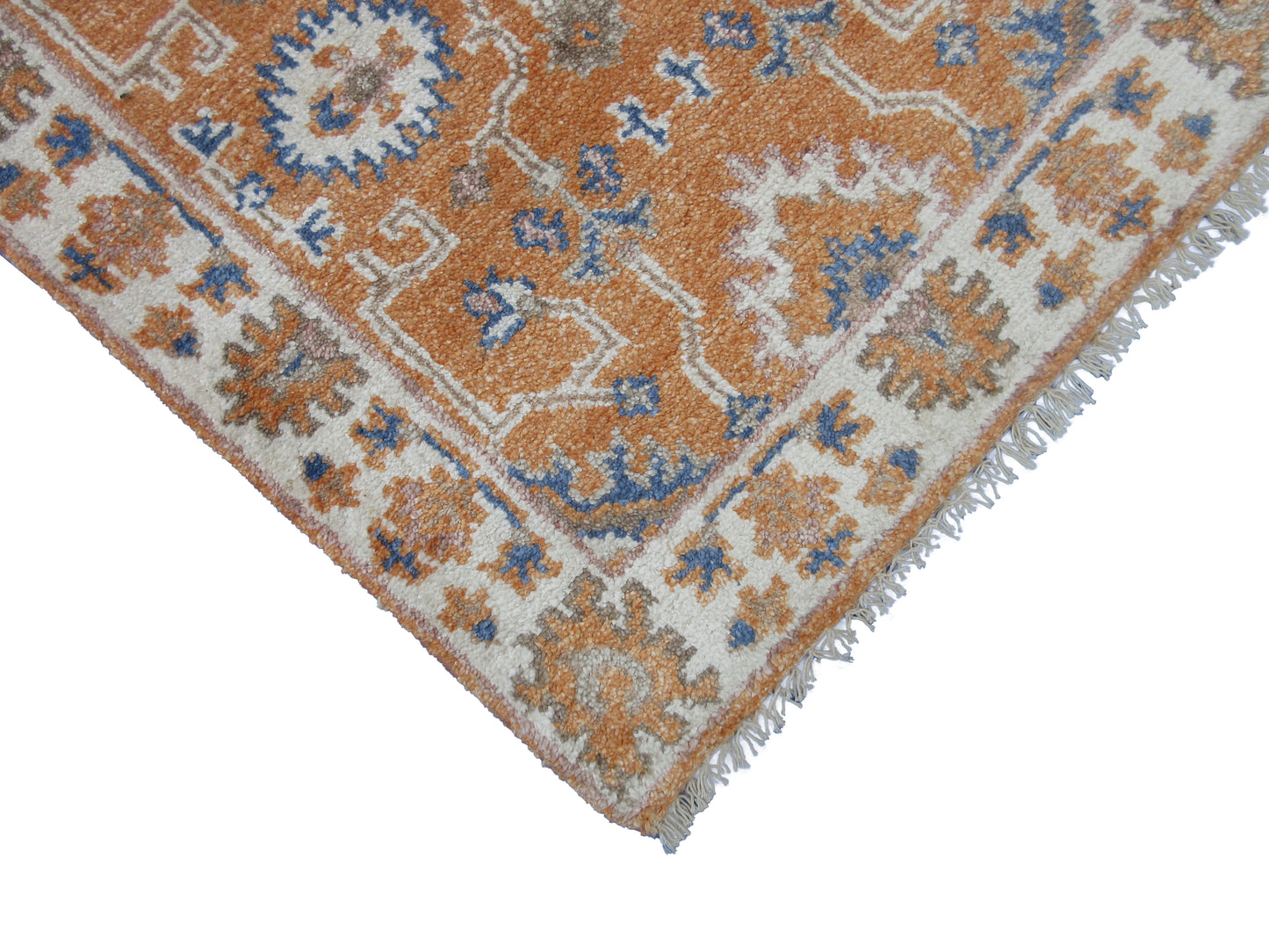 Luxurious Pure Silk Runner Rug 9.9x2.6 ft | Handmade Peach/Beige Soft & Comforta