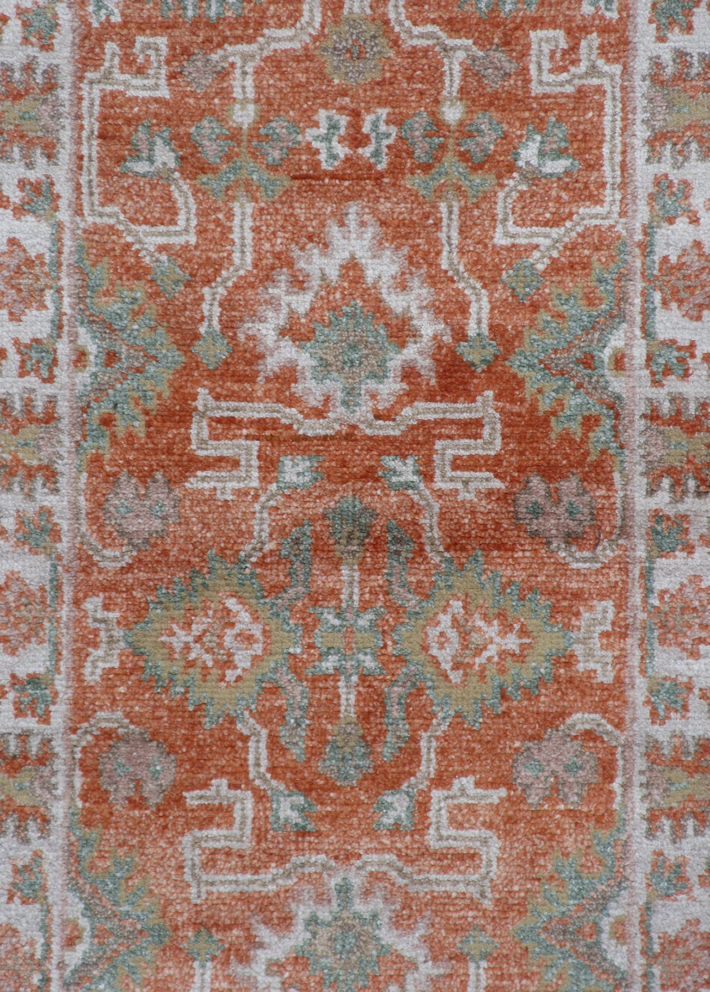 Rust/ Ivory Silk Runner Rug 9.9X2.6 Feet Hand Knotted Area Rug Home Decor