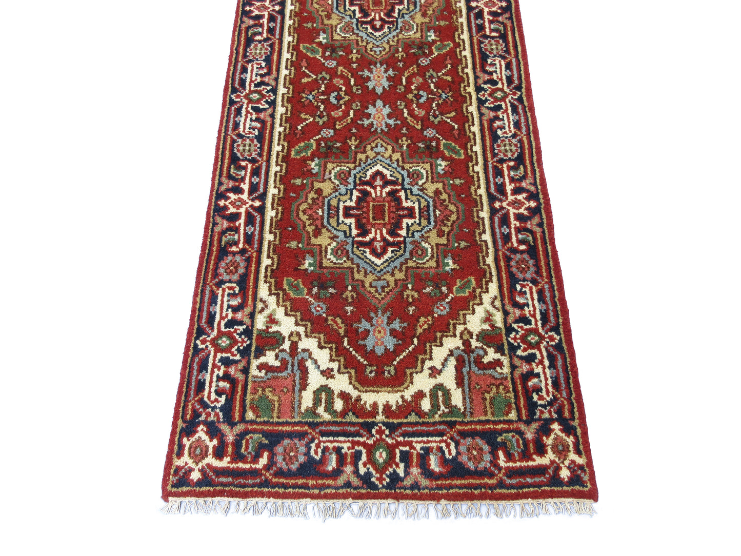 Hand-Knotted Traditional Serapi Runner Rug - 5.9' x 2.5' Pure Wool (Rust Blue)