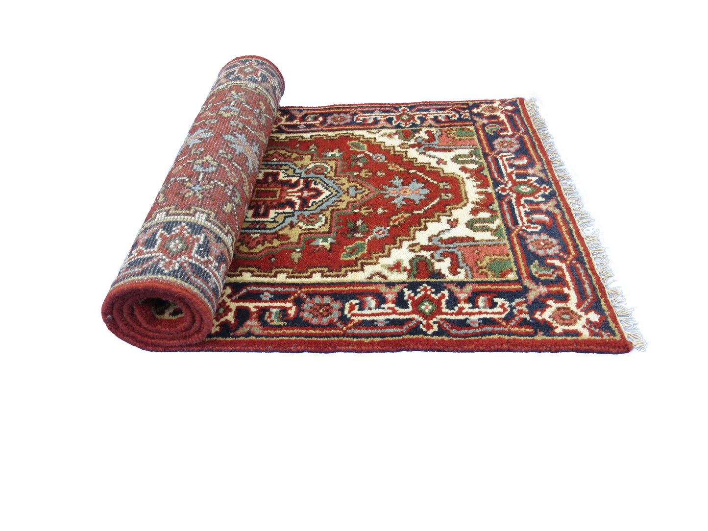 Hand-Knotted Traditional Serapi Runner Rug - 5.9' x 2.5' Pure Wool (Rust Blue)