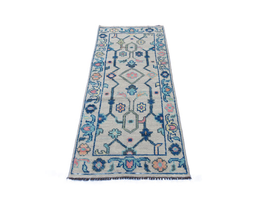 Handmade Pure Wool Runner Rug 5.11x2.8 Feet | Hand-Knotted | Floral Pattern