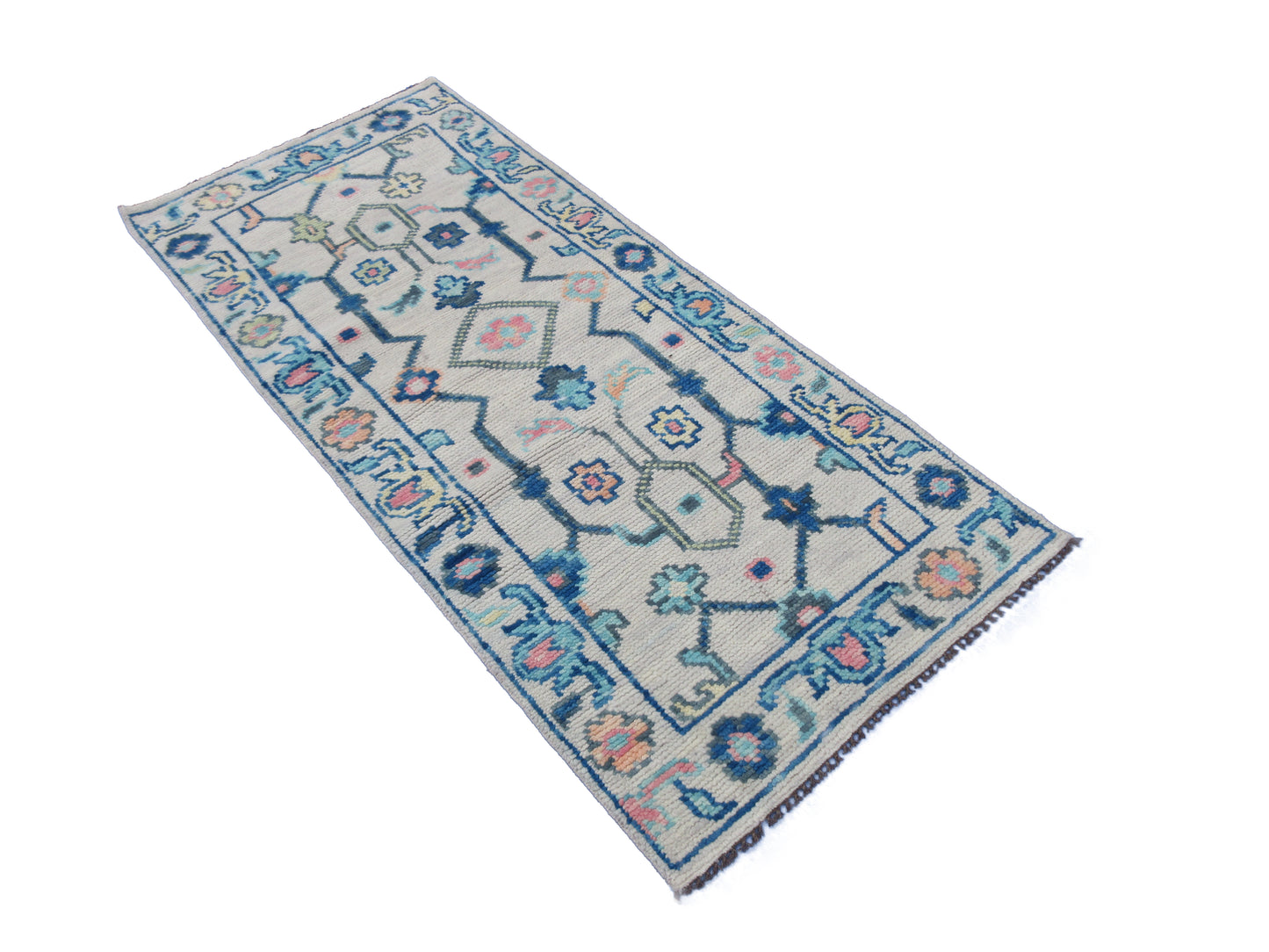 Handmade Pure Wool Runner Rug 5.11x2.8 Feet | Hand-Knotted | Floral Pattern