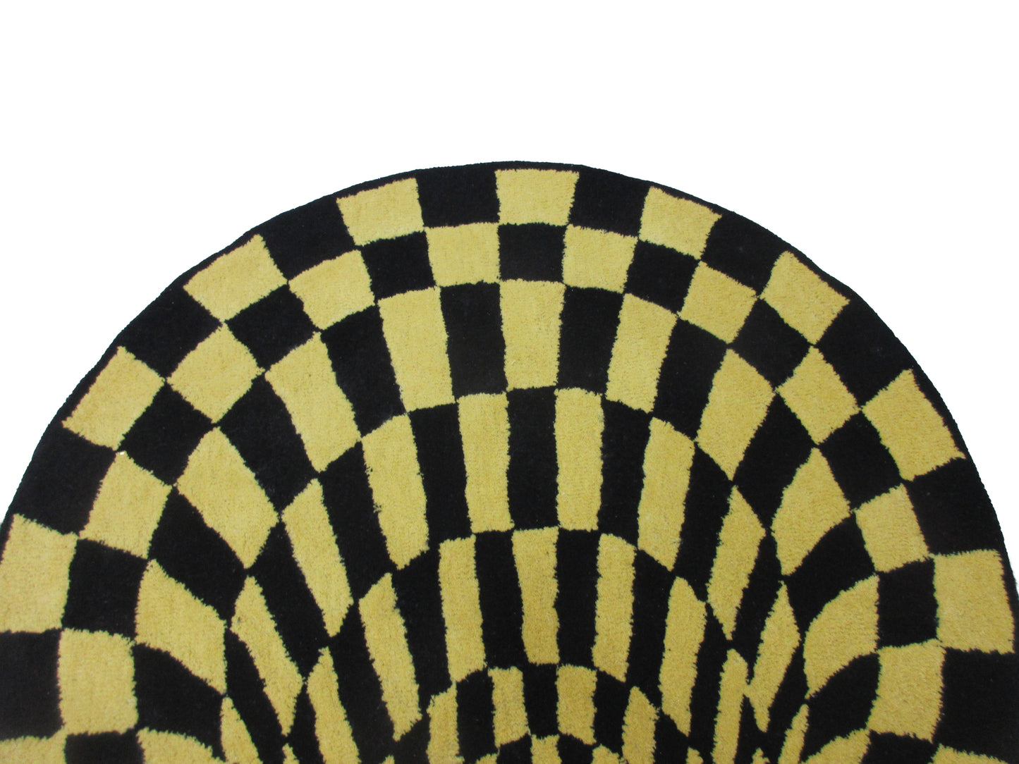 3.10 ft Round Illusion Rug | Black & Gold Vortex Living Room, Bedroom, Playroom Carpet