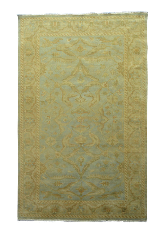 Vintage Hand-Knotted Oushak Rug 8.3x5.7ft | Soft Earth Tones | High-Quality Wool | Living Room