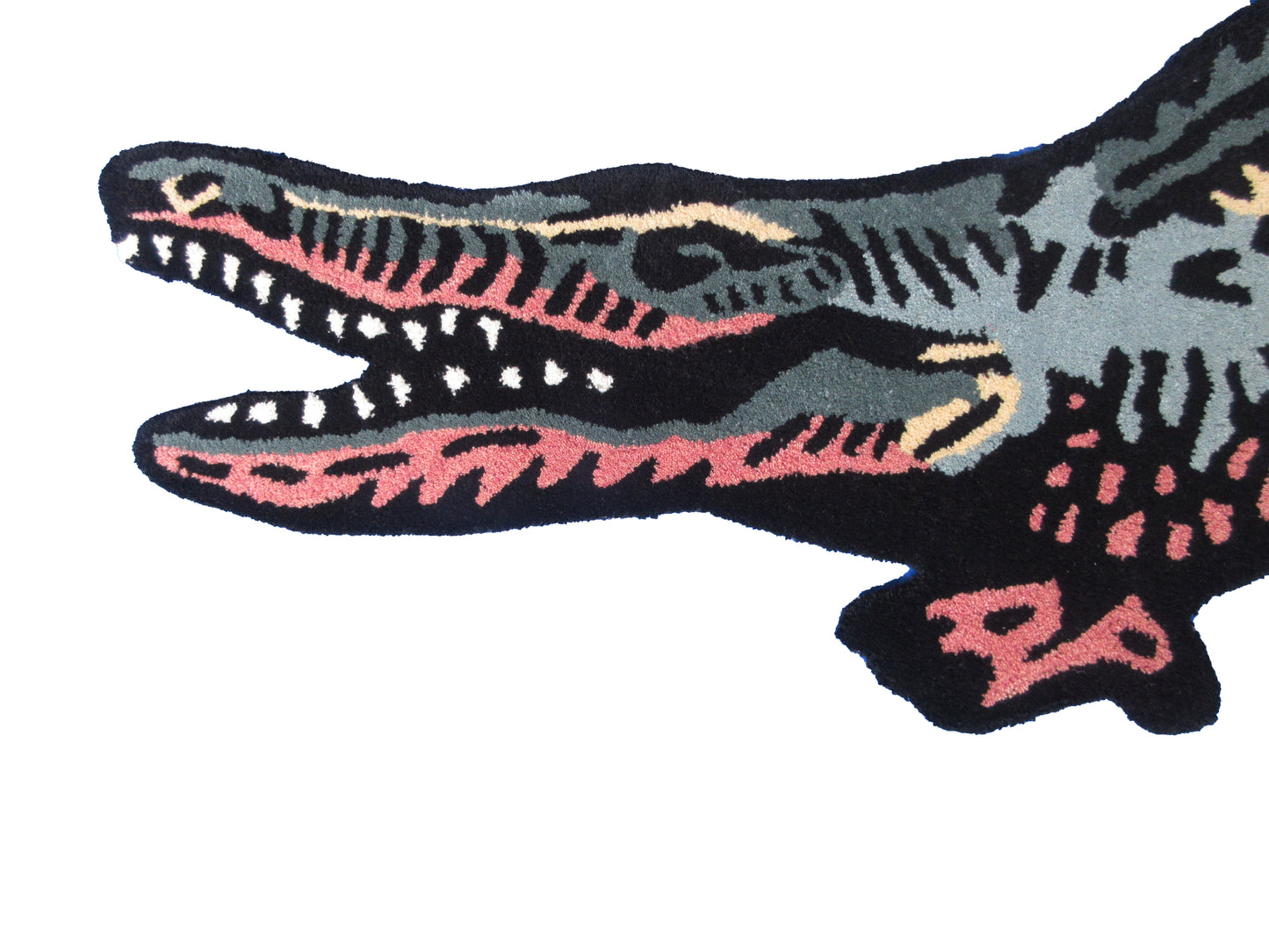 Hand-Tufted Wool Crocodile Rug (5x3 ft.) - Fun & Coloful for Kids' Playroom