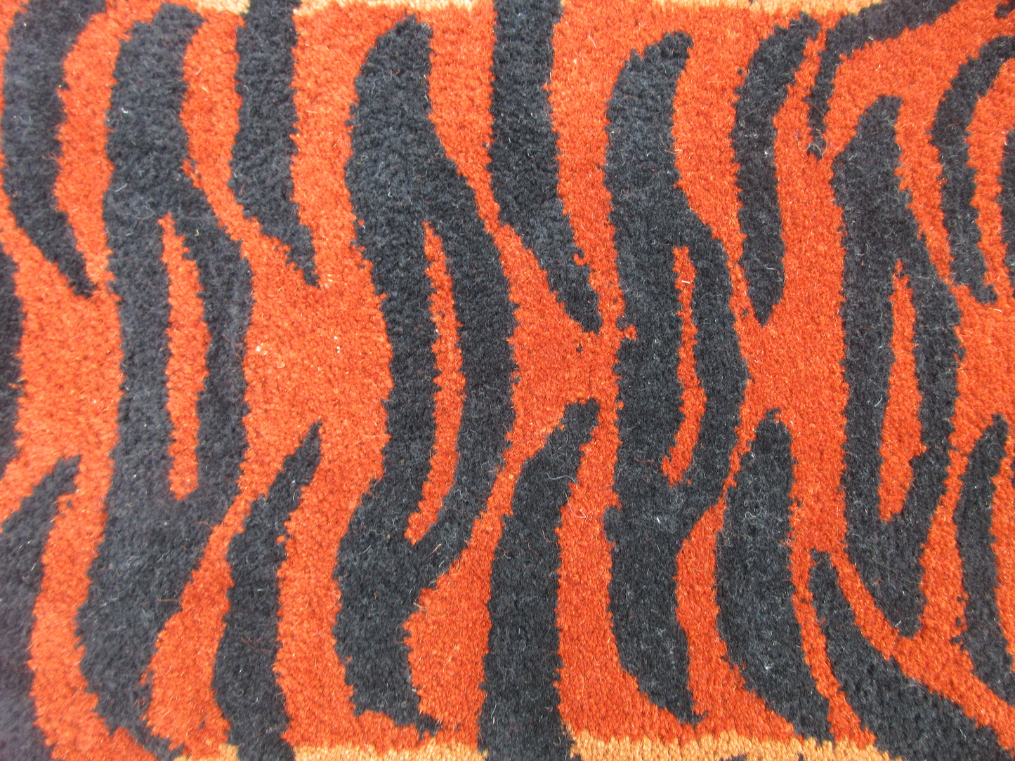 Tibetan Tiger Hand-Tufted Wool Rug, 3X2ft Exotic Decor, Boho Living Room Accent