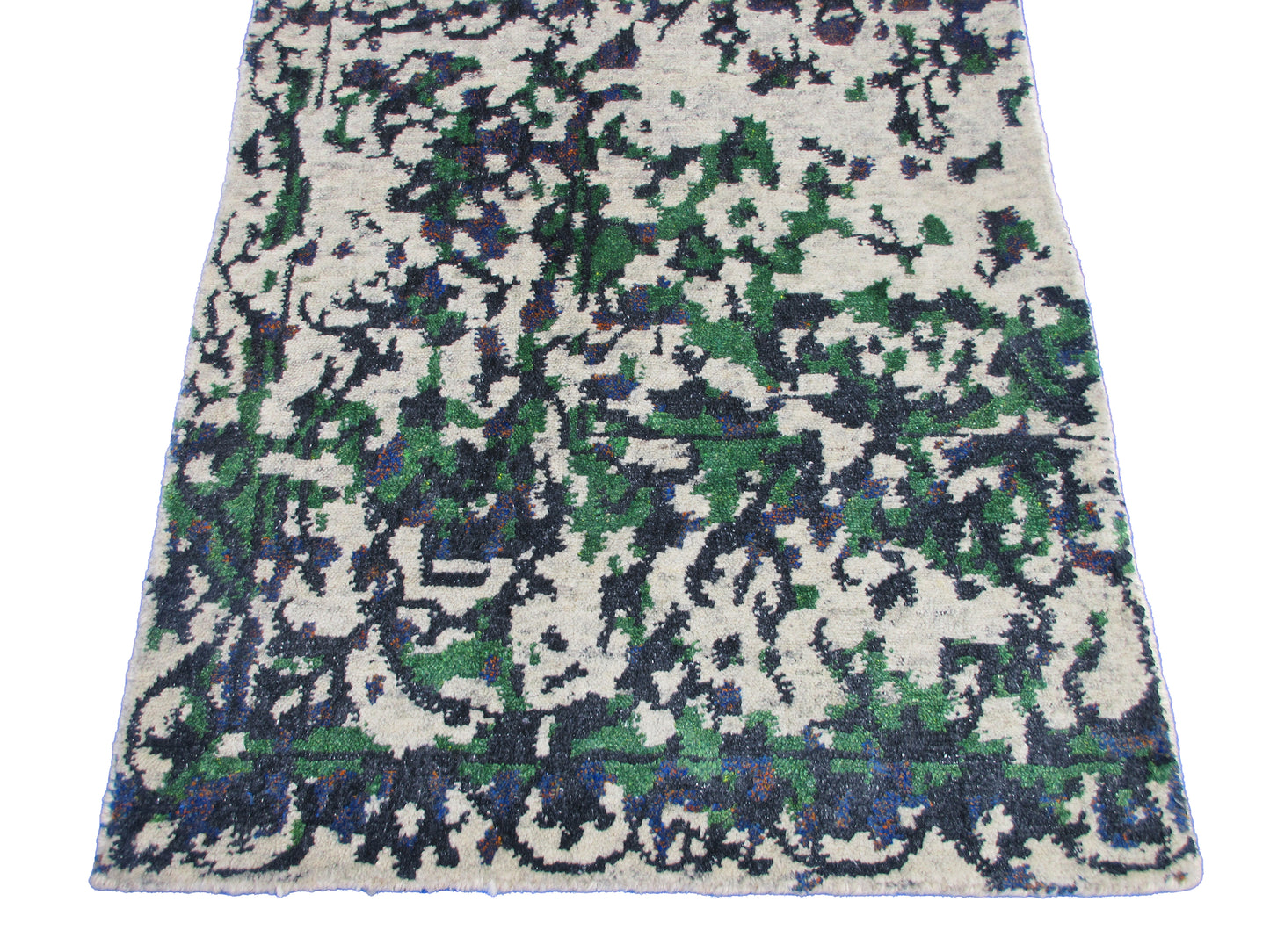 3x2 ft Abstract Rug with Vibrant Colors - Handmade Multicolor Wool Entryway rug