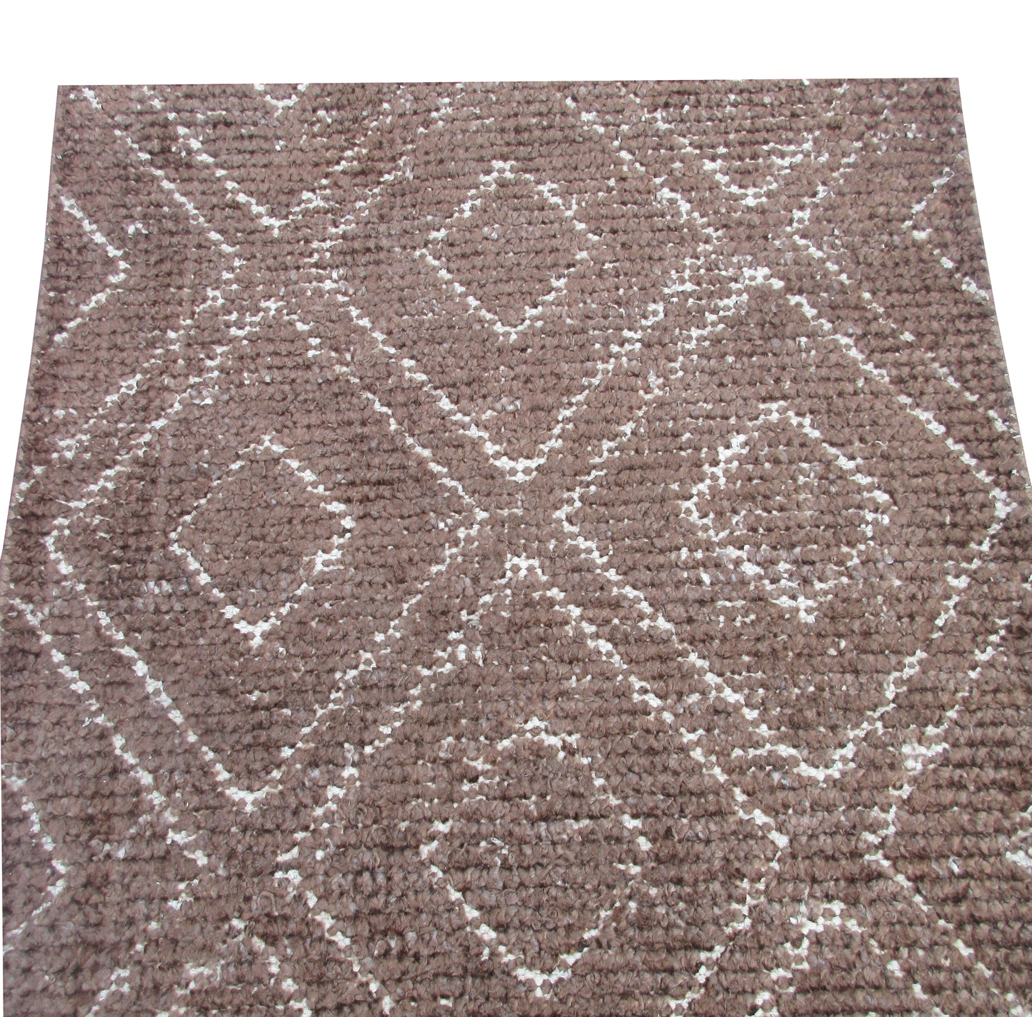 Geometric Berber Rug - Handwoven Wool Rug - Brown and Beige 3.0X2.0 Feet rug