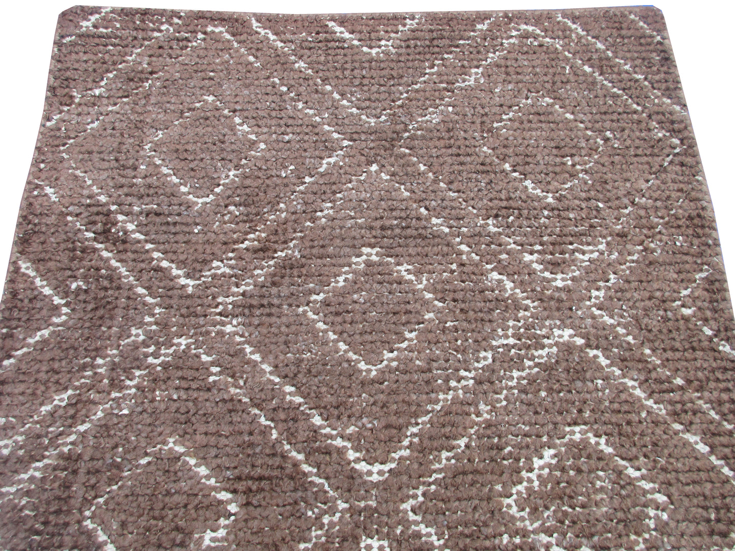 Geometric Berber Rug - Handwoven Wool Rug - Brown and Beige 3.0X2.0 Feet rug