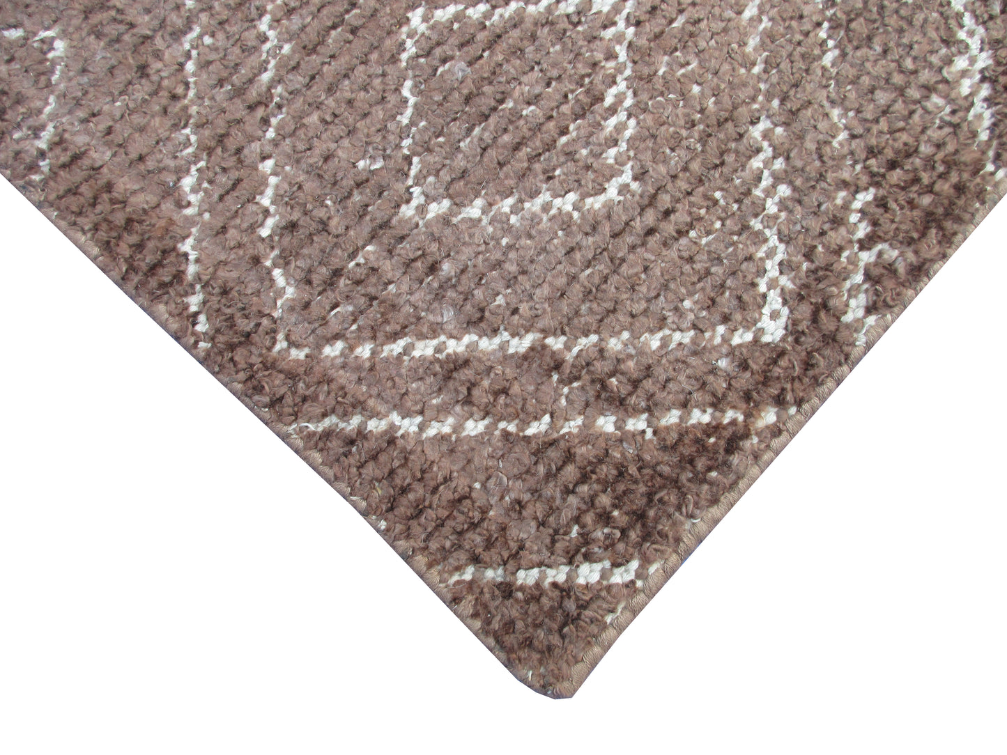 Geometric Berber Rug - Handwoven Wool Rug - Brown and Beige 3.0X2.0 Feet rug