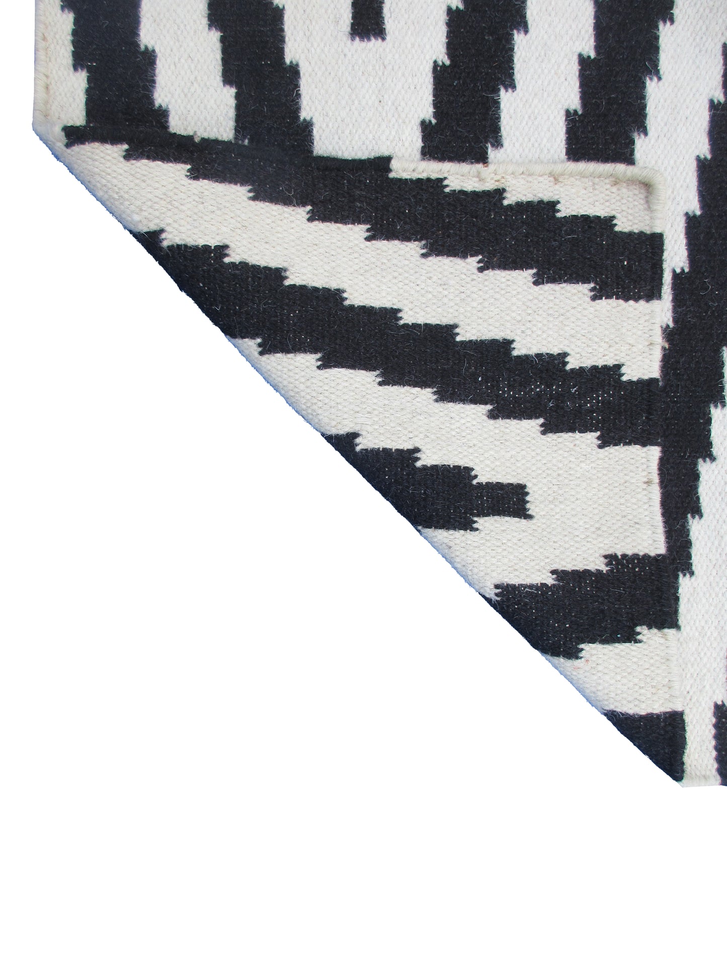 Black & Ivory Geometrics Handmade 3.0X2.0 feet Home Decor Area Rug