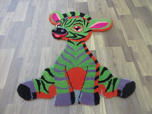 Handmade Wool Zebra Pattern | Soft Toy Patterns Rug – 3X2 Feet Animal Area Rug