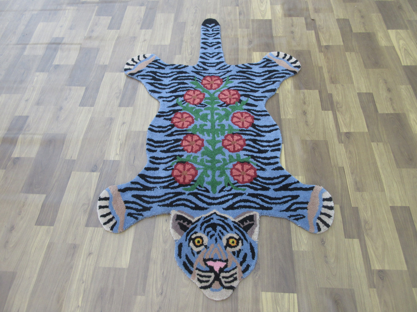 Area Rugs for Kids 5x3 Feet Hand-Tufted Tiger Rug Adorable Animal Rug Wool Pile