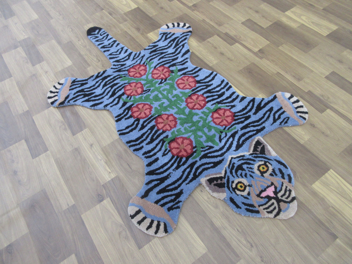 Area Rugs for Kids 5x3 Feet Hand-Tufted Tiger Rug Adorable Animal Rug Wool Pile