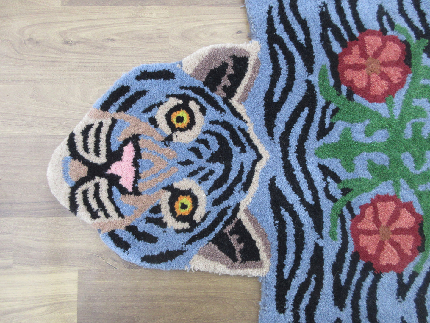 Area Rugs for Kids 5x3 Feet Hand-Tufted Tiger Rug Adorable Animal Rug Wool Pile