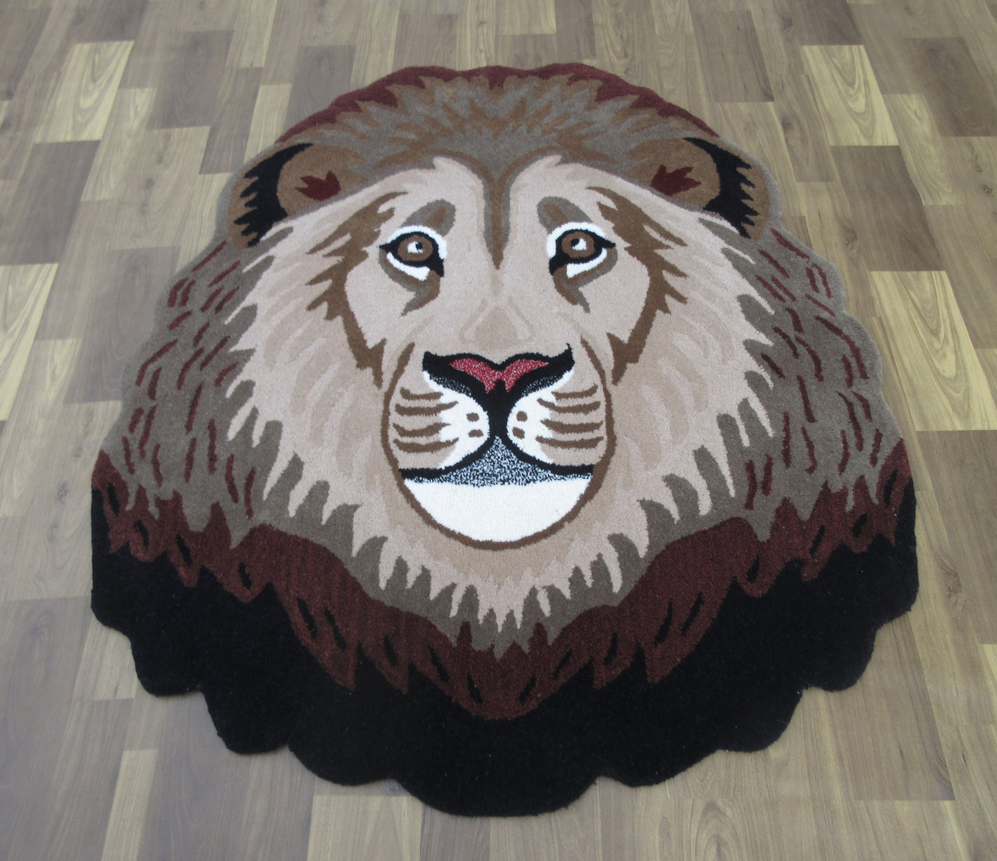 Large Lion Face Wool Area Rug Vibrant/Unique Living Room Bedroom Nursery Decor