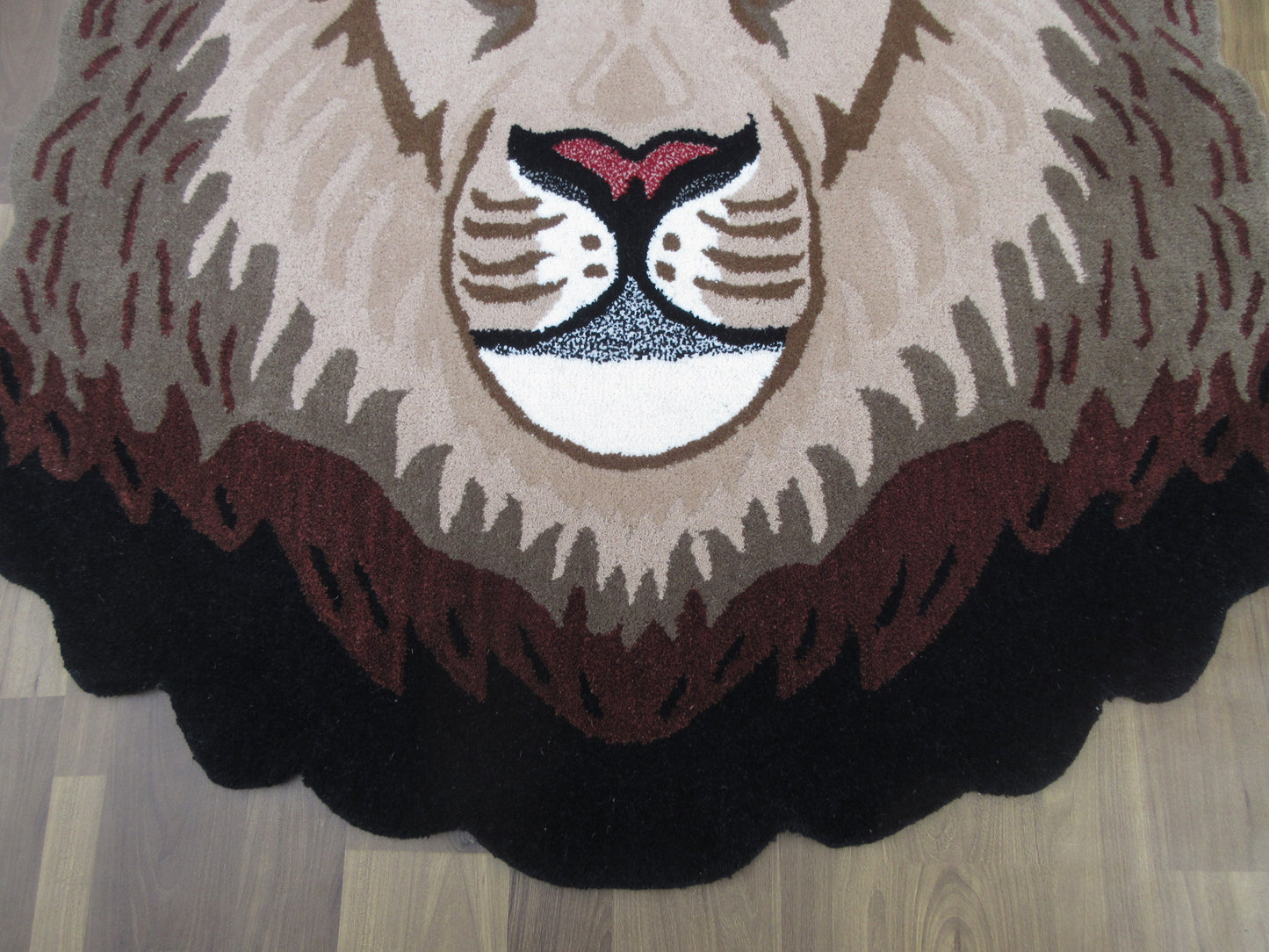 Large Lion Face Wool Area Rug Vibrant/Unique Living Room Bedroom Nursery Decor