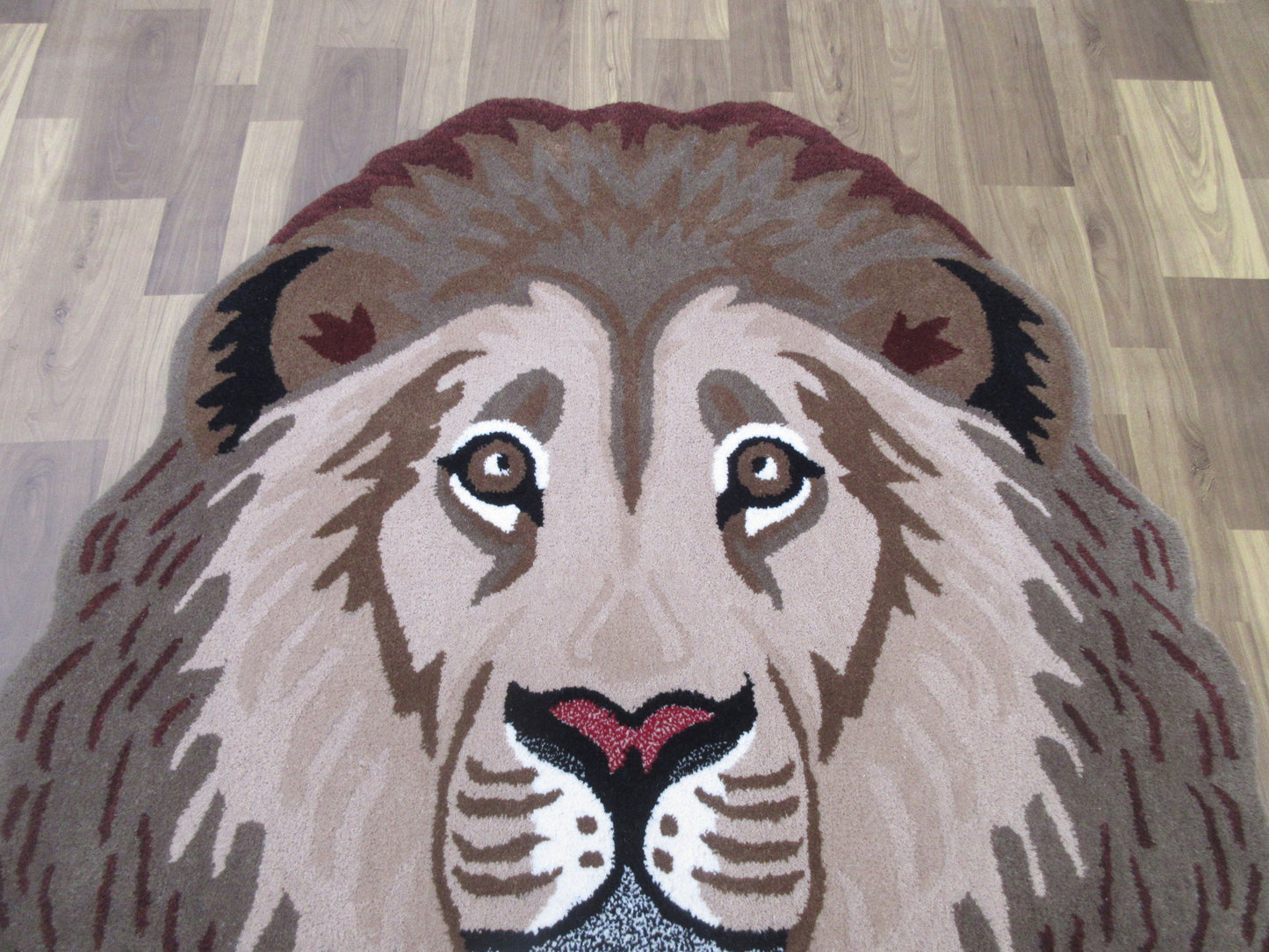 Large Lion Face Wool Area Rug Vibrant/Unique Living Room Bedroom Nursery Decor