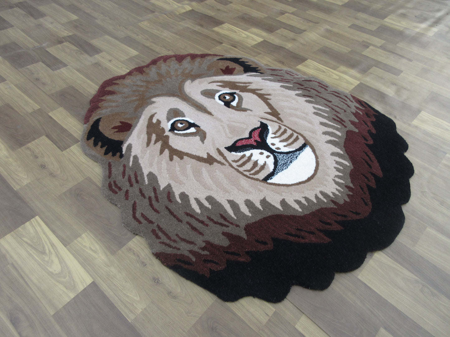 Large Lion Face Wool Area Rug Vibrant/Unique Living Room Bedroom Nursery Decor