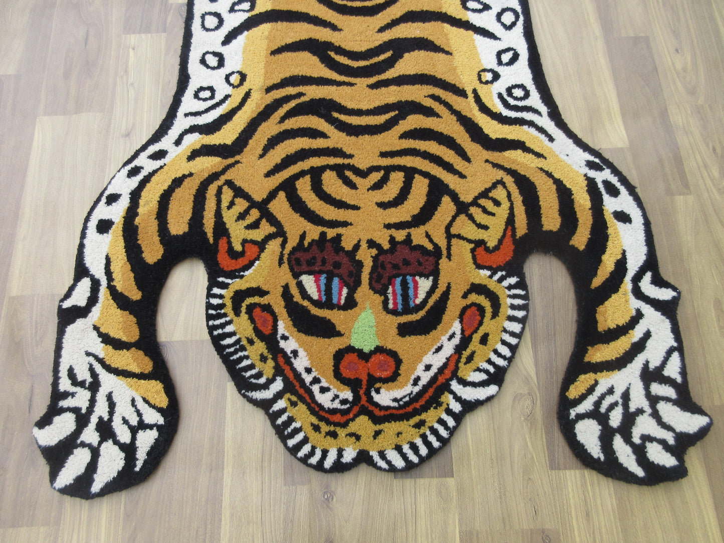 Handmade Tibetan Tiger Rug 5X3 ft –Original Shaped Design Area Rug | Living Room Rug