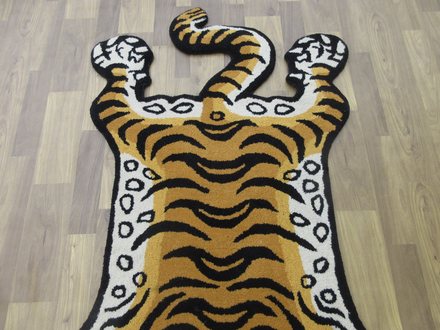 Handmade Tibetan Tiger Rug 5X3 ft –Original Shaped Design Area Rug | Living Room Rug