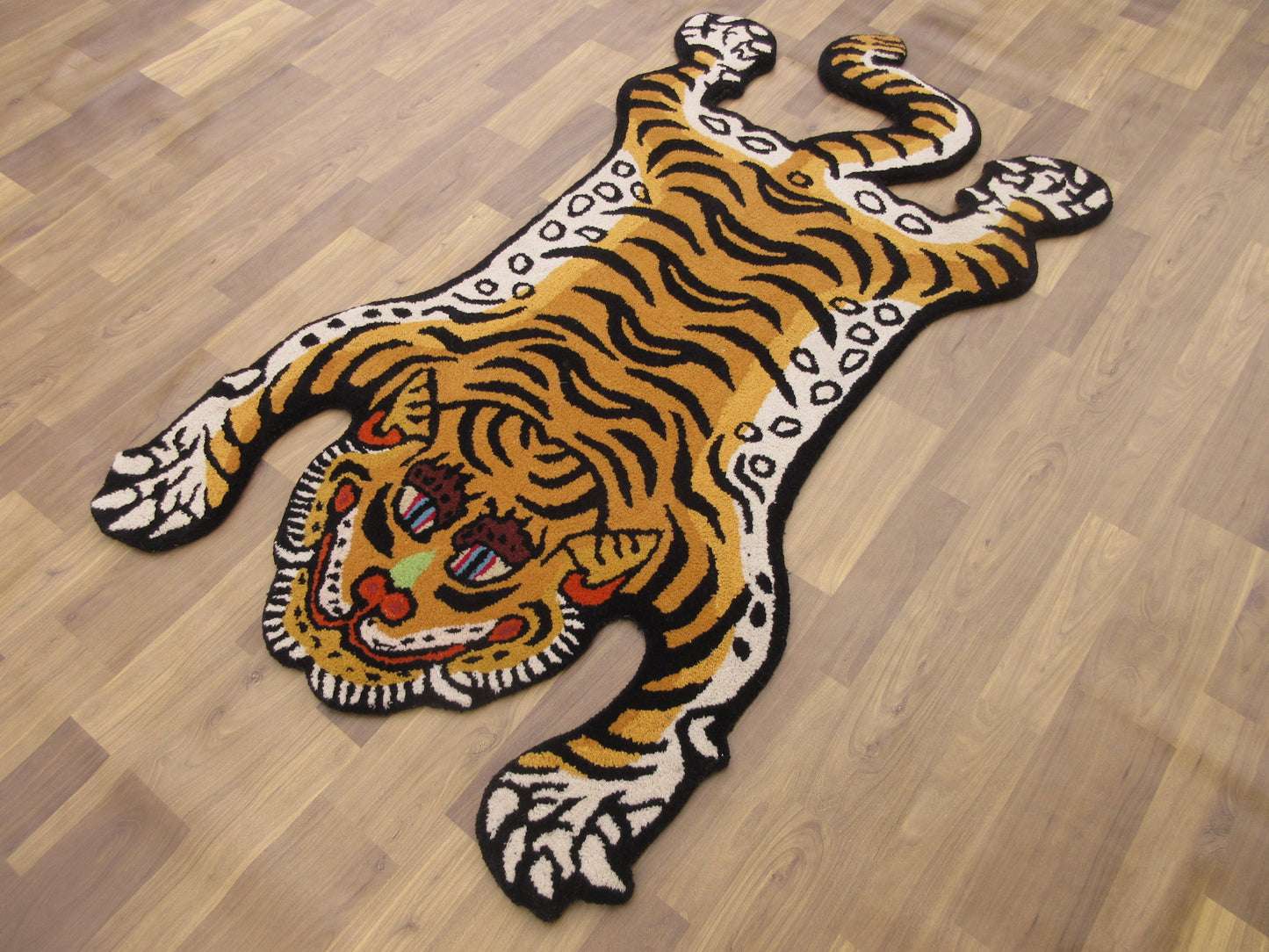 Handmade Tibetan Tiger Rug 5X3 ft –Original Shaped Design Area Rug | Living Room Rug