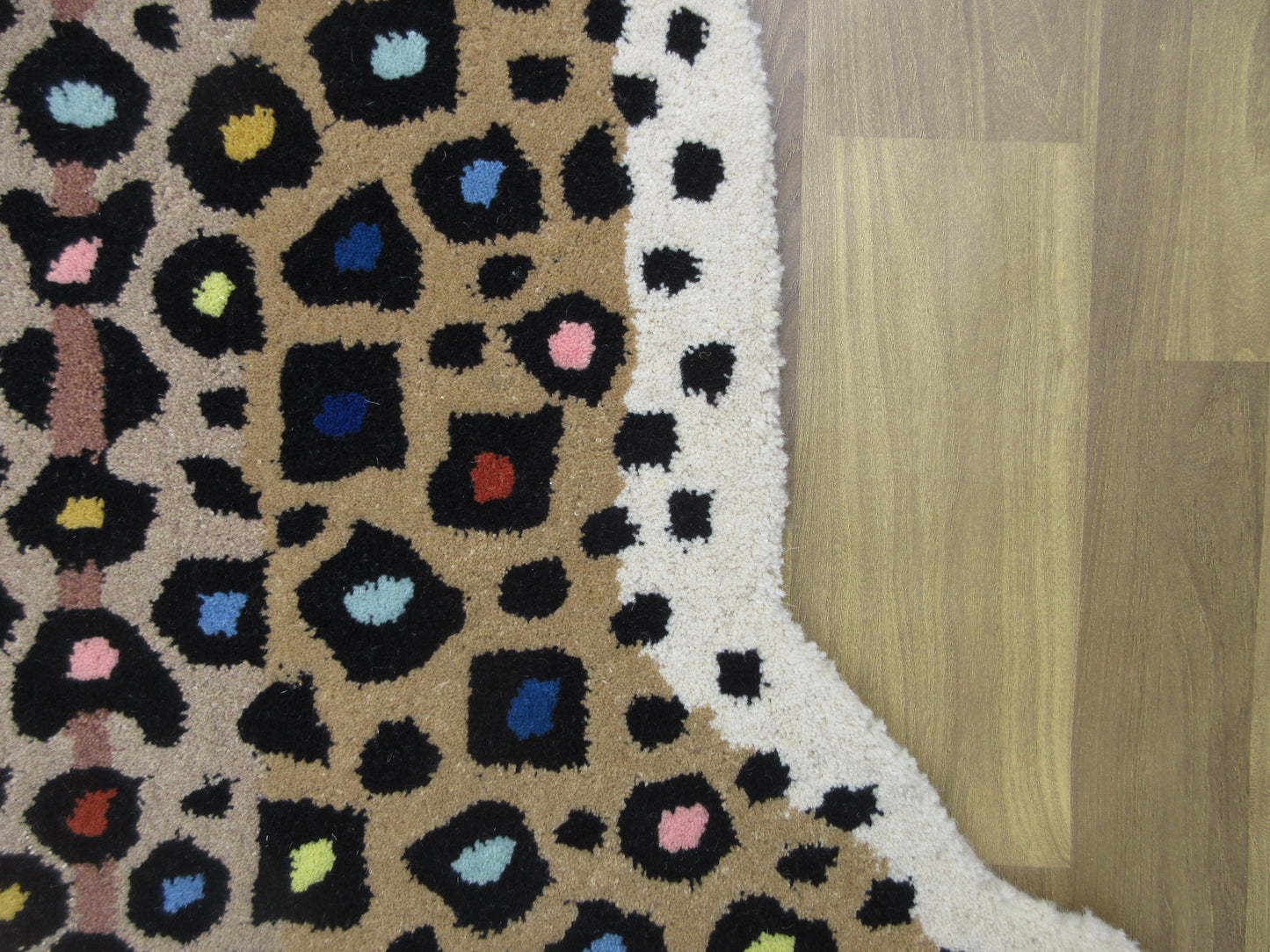 5x3 ft Handmade Leopard Print Animal Rug - Colorful Skin Carpet for Living Room