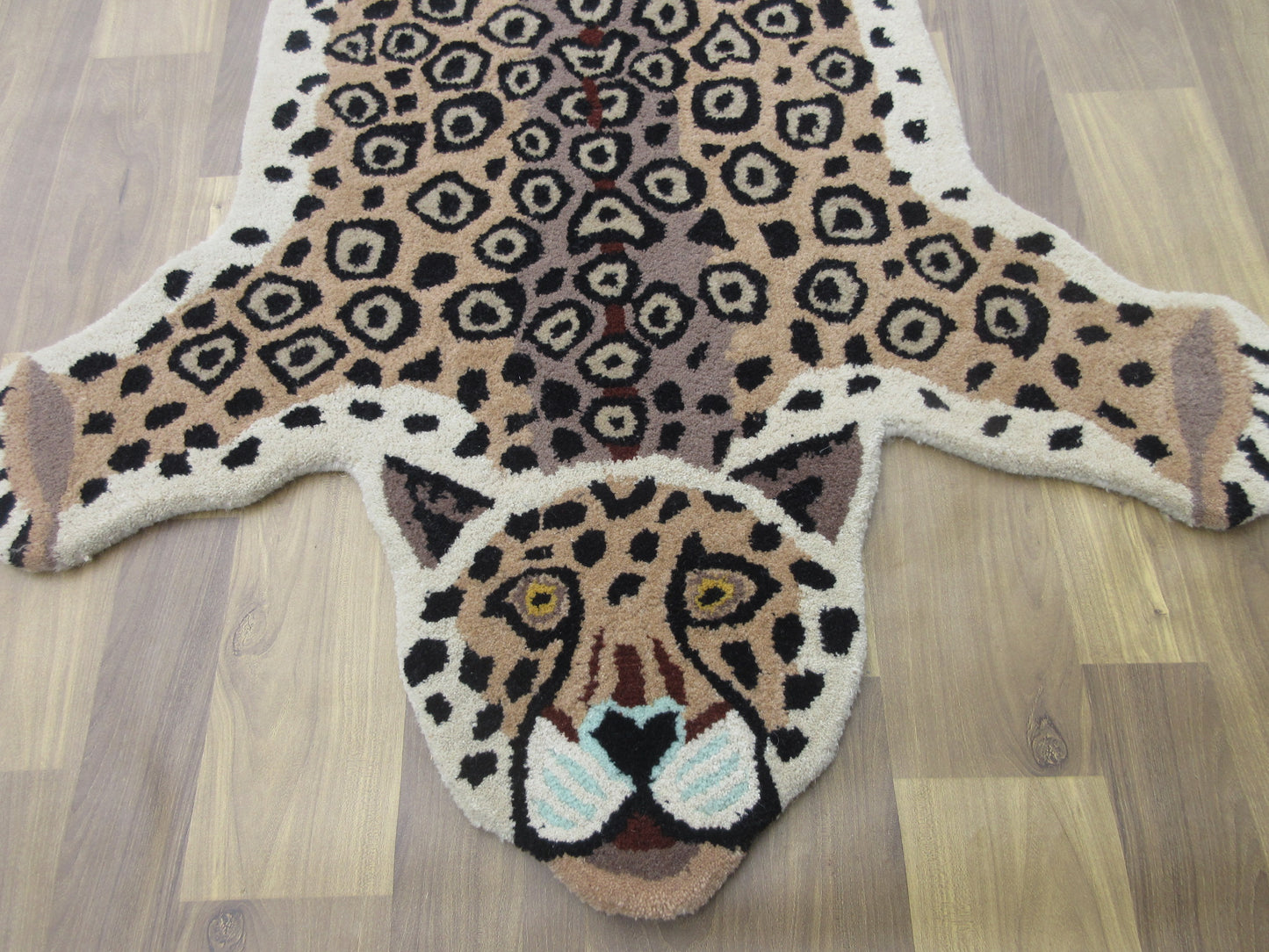 5x3 ft Handmade Leopard Print Rug – Animal Skin Design | Modern Home Decor Rug