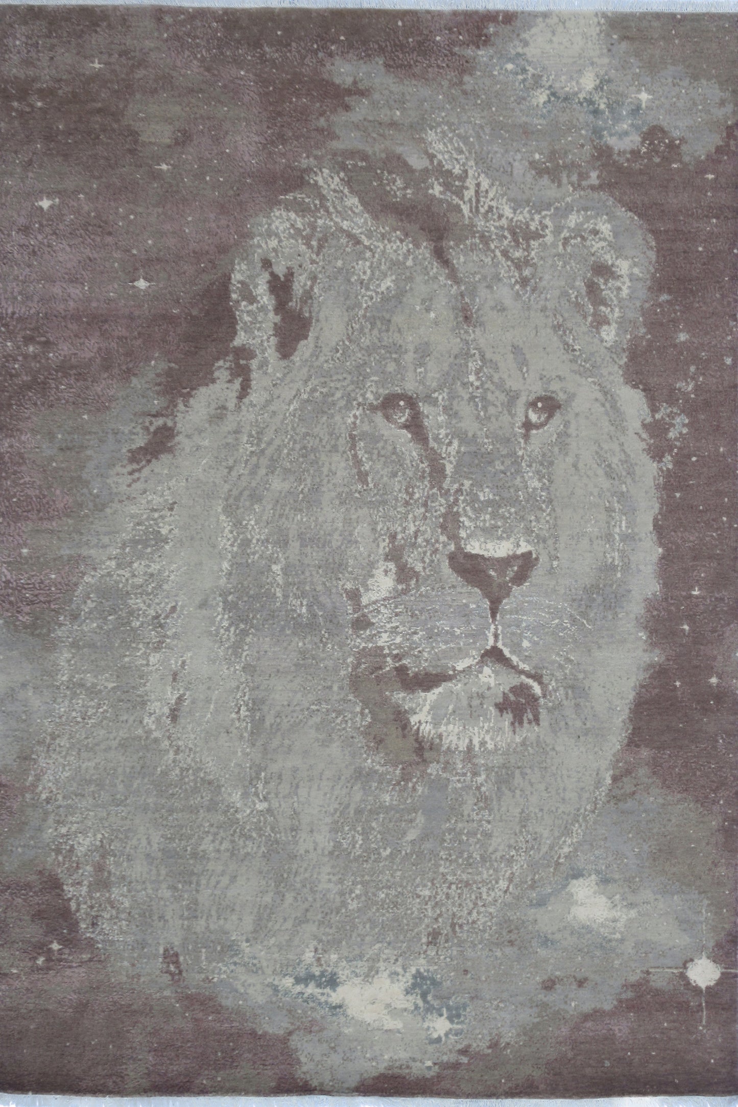 Luxurious Handmade 10x8 Feet Wool & Silk Area Rug with Majestic Lion Design - Perfect for Living Room or Bedroom