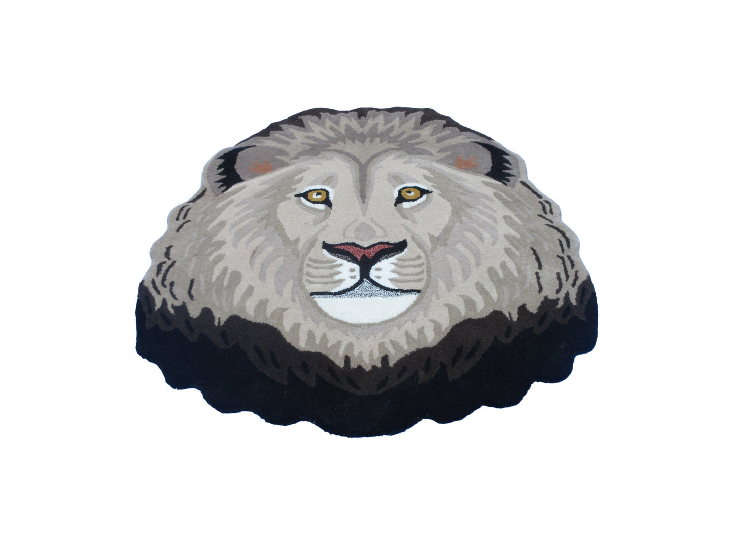 Handtufted Lion Wool Rug 4.4 X 3.7 Feet - Animal Shaped Carpet for Nursery , Kids Playroom